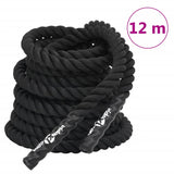 Vidaxl Battle Rope 12 m 9 kg polyester svart