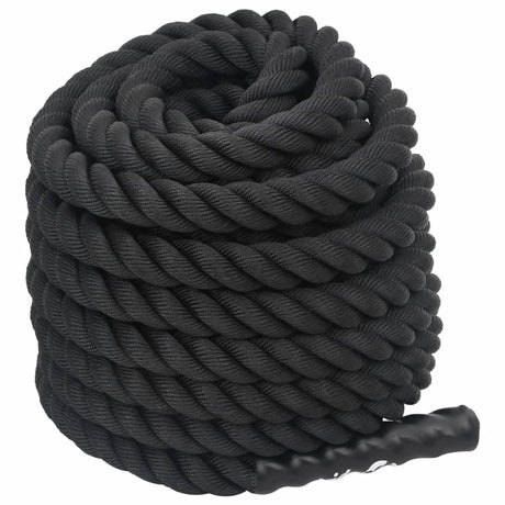 Vidaxl battle rope zwart 15 m 11 kg polyester