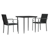 Vidaxl 3-delige tuinset met kussens poly rattan en staal