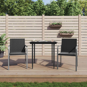 Vidaxl 3-delige tuinset met kussens poly rattan en staal