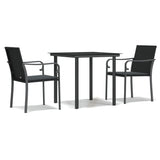 Vidaxl 3-delige tuinset met kussens poly rattan en staal