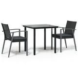 Vidaxl 3-delige tuinset met kussens poly rattan en staal