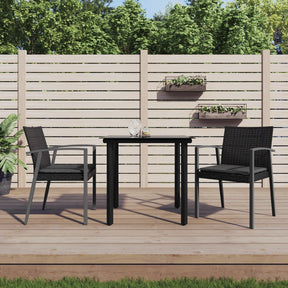 Vidaxl 3-delige tuinset met kussens poly rattan en staal