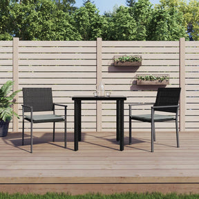 Vidaxl 3-delige tuinset met kussens poly rattan en staal