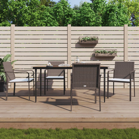Vidaxl tuinstoelen 4 st met kussens 56x59x84 cm poly rattan bruin