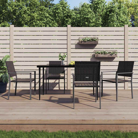 Vidaxl tuinstoelen 4 st 54x62,5x89 cm poly rattan zwart