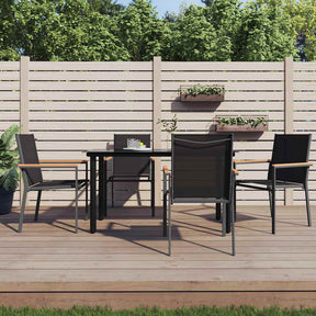 Vidaxl tuinstoelen 4 st 55x61,5x90 cm textileen en staal zwart