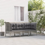 Vidaxl 3-delige loungeset met kussens poly rattan grijs