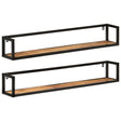 Vidaxl wandschappen 2 st 110x17x17 cm massief mangohout en ijzer