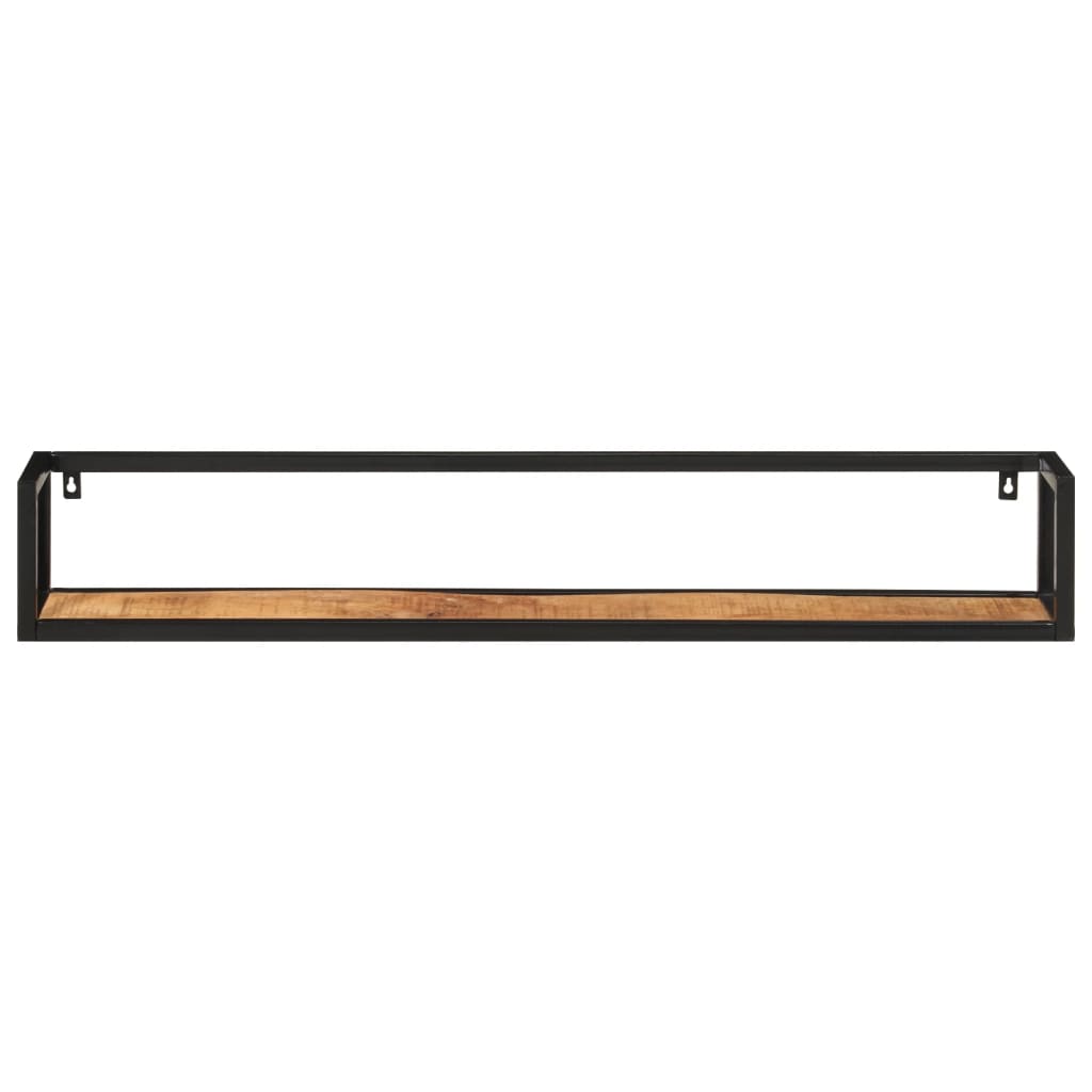 Vidaxl wandschappen 2 st 110x17x17 cm massief mangohout en ijzer