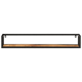 Vidaxl wandschappen 2 st 110x17x17 cm massief mangohout en ijzer
