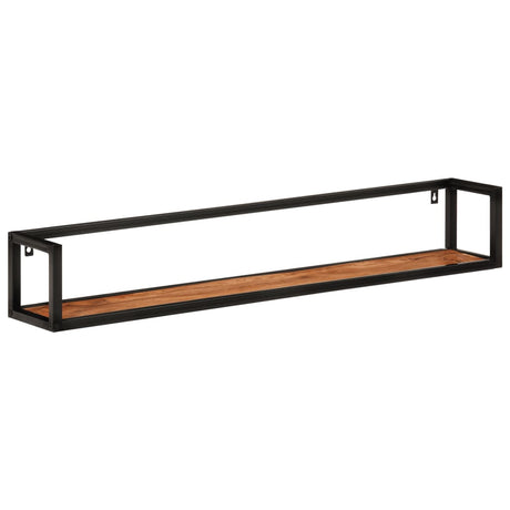 Vidaxl wandschappen 2 st 110x17x17 cm massief acaciahout en ijzer