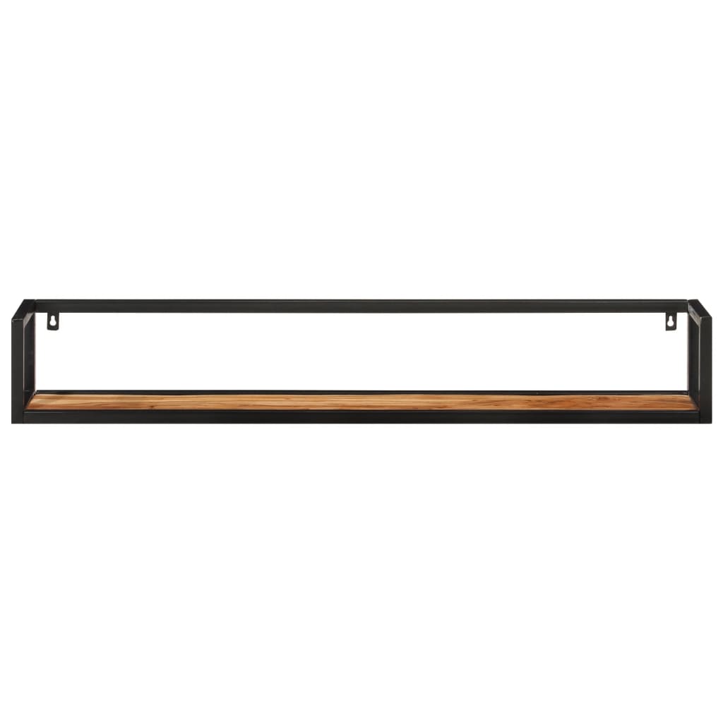 Vidaxl wandschappen 2 st 110x17x17 cm massief acaciahout en ijzer