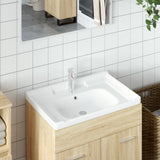 Vidaxl Washbasin pravokotni 71x48x23 cm keramična bela