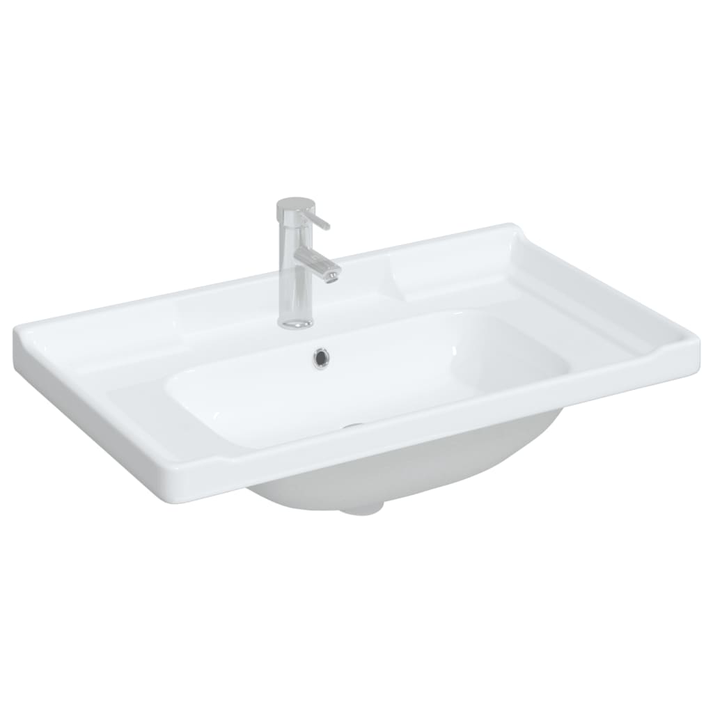 VidaXL Washbasin Rectangular 81x48x23 cm Ceramic White