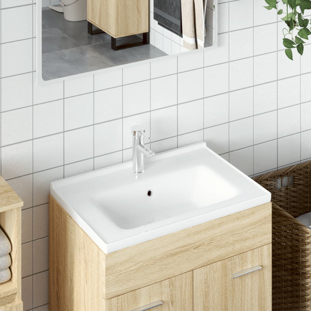 Vidaxl Washbasin Rectangular 71x48x19,5 cm bianco ceramico