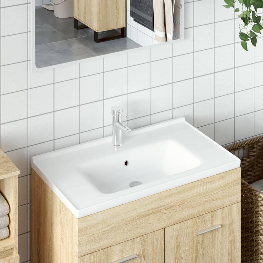 Vidaxl Washbasin Rectangular 91.5x48x19.5 cm bianco ceramico