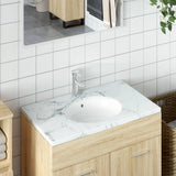 Vidaxl wastafel ovaal 33x29x16,5 cm keramiek wit