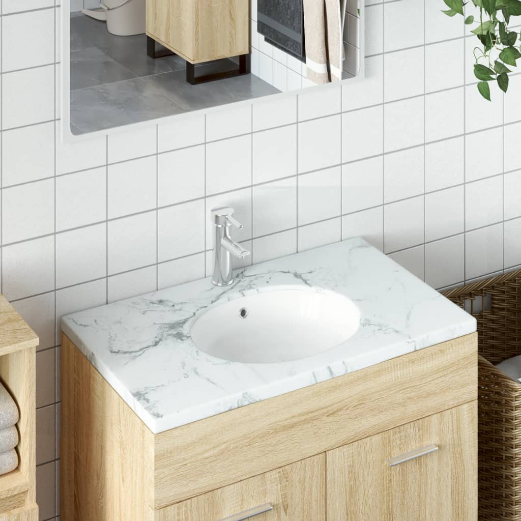 BIDAXL WASHBASIN Oval 38,5x33,5x19 cm keramisk vit