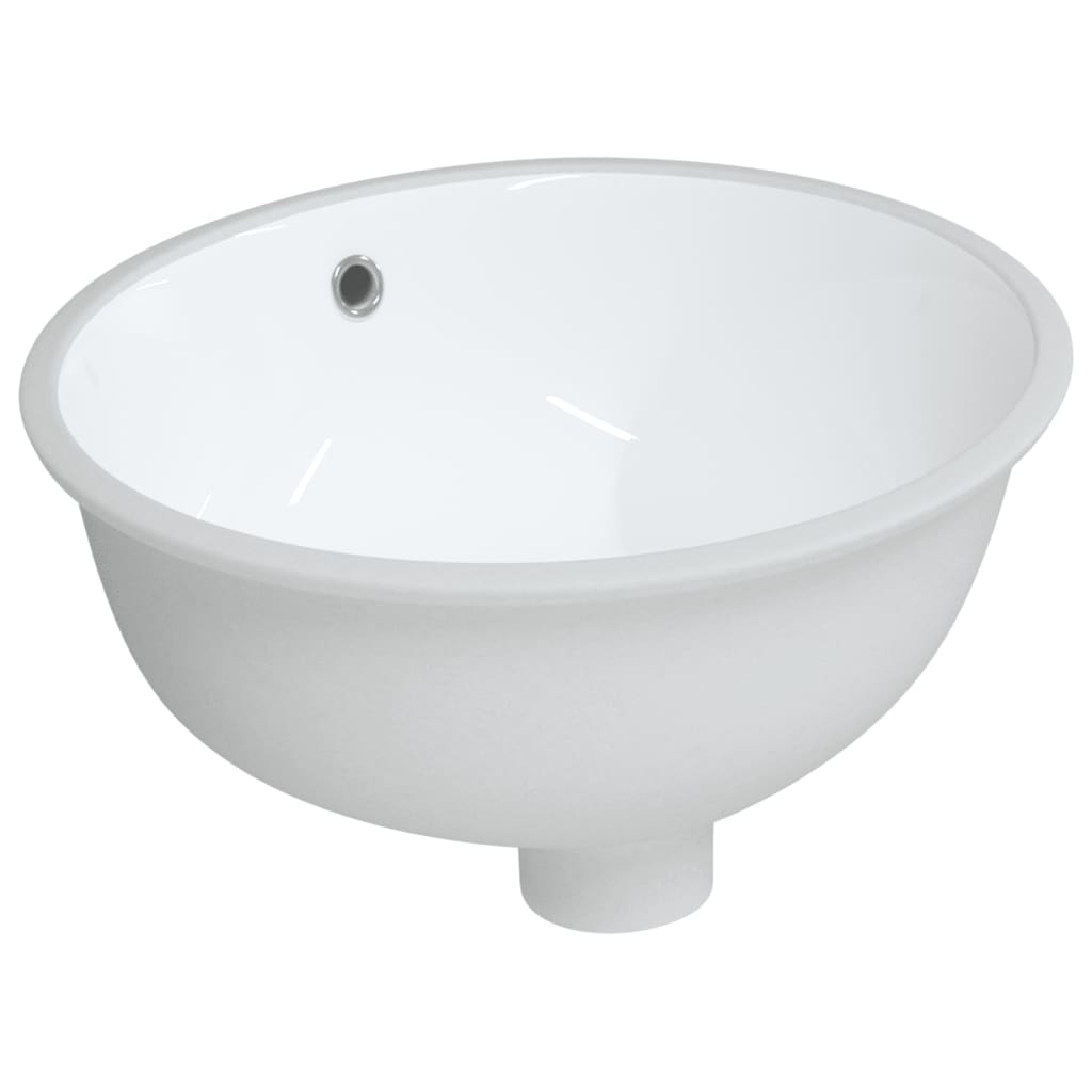 Vidaxl Washbasin Oval 37x31x17,5 cm keramična bela