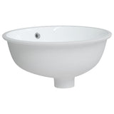 Vidaxl Washbasin Oval 37x31x17,5 cm keramična bela