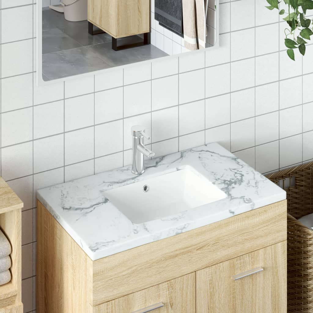 Vidaxl Washbasin rektangulær 46,5x35x18 cm keramisk hvid