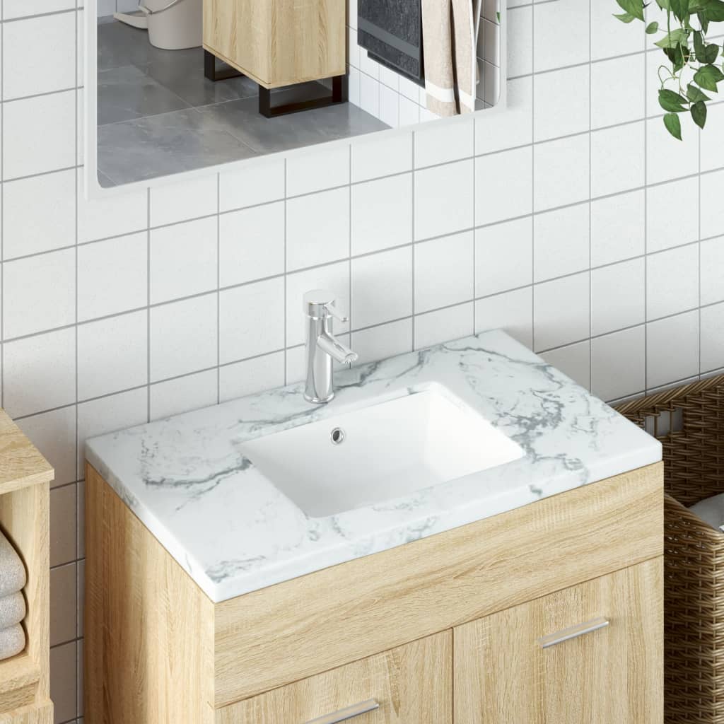 Vidaxl Washbasin rektangulær 50x40,5x18,5 cm keramisk hvit