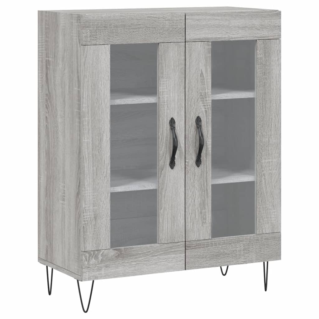 Vidaxl dressoir 69,5x34x90 cm bewerkt hout grijs sonoma eikenkleurig