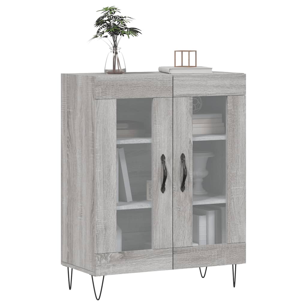Vidaxl dressoir 69,5x34x90 cm bewerkt hout grijs sonoma eikenkleurig
