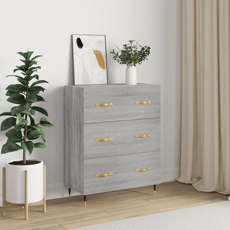 Vidaxl dressoir 69,5x34x90 cm bewerkt hout grijs sonoma eikenkleurig