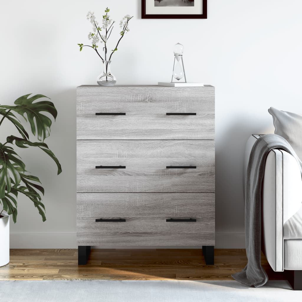 Vidaxl dressoir 69,5x34x90 cm bewerkt hout grijs sonoma eikenkleurig