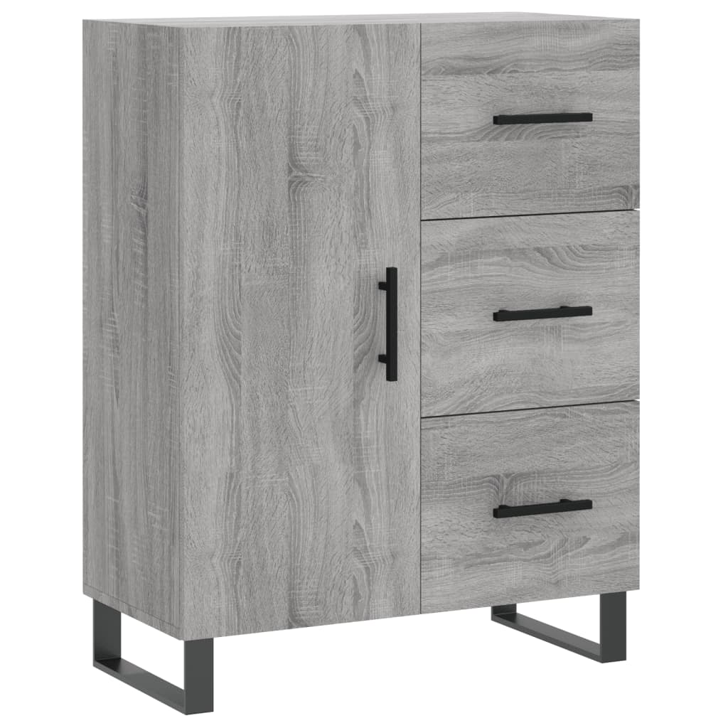 Vidaxl dressoir 69,5x34x90 cm bewerkt hout grijs sonoma eikenkleurig