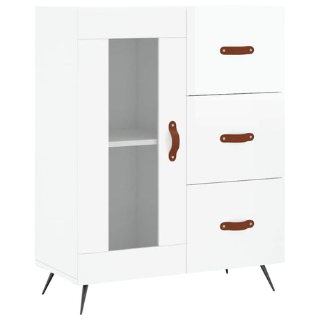 Vidaxl dressoir 69,5x34x90 cm bewerkt hout hoogglans wit