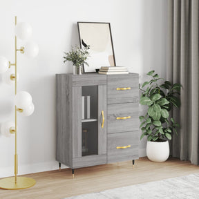 Vidaxl dressoir 69,5x34x90 cm bewerkt hout grijs sonoma eikenkleurig