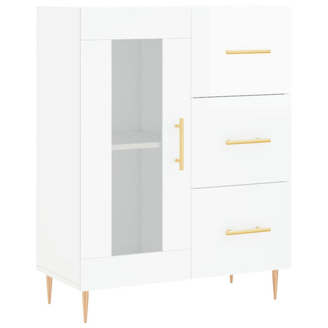 Vidaxl dressoir 69,5x34x90 cm bewerkt hout hoogglans wit