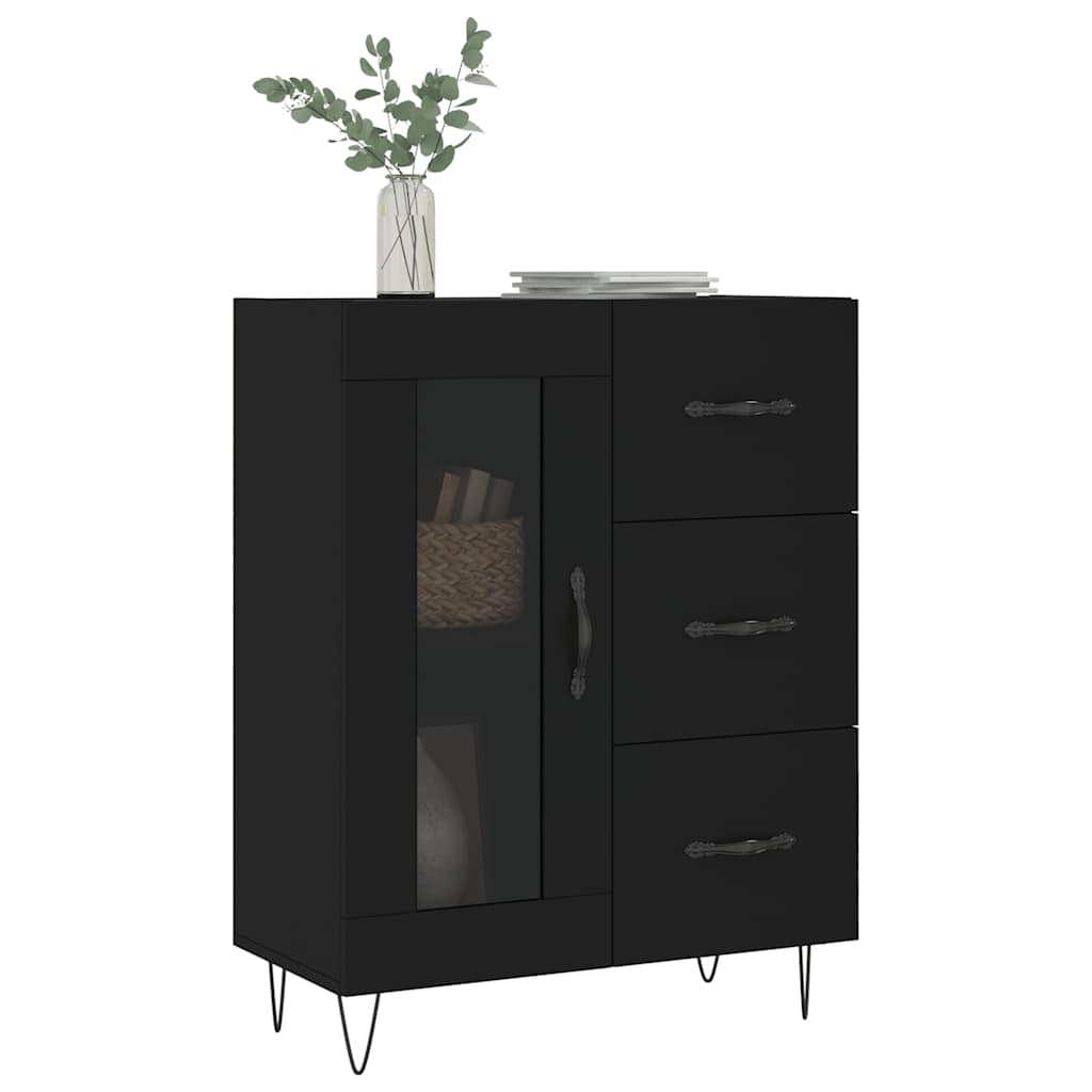 Vidaxl dressoir 69,5x34x90 cm bewerkt hout zwart