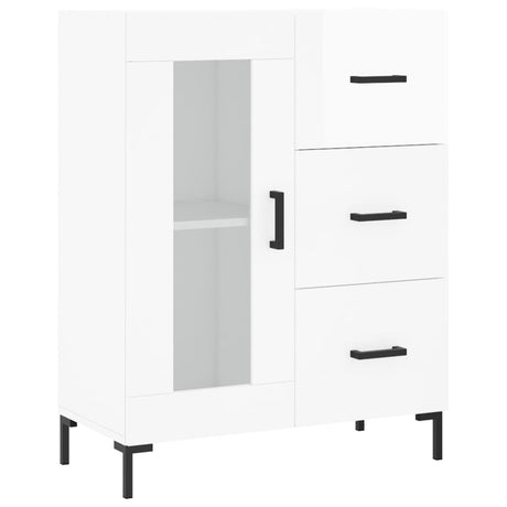 Vidaxl dressoir 69,5x34x90 cm bewerkt hout hoogglans wit