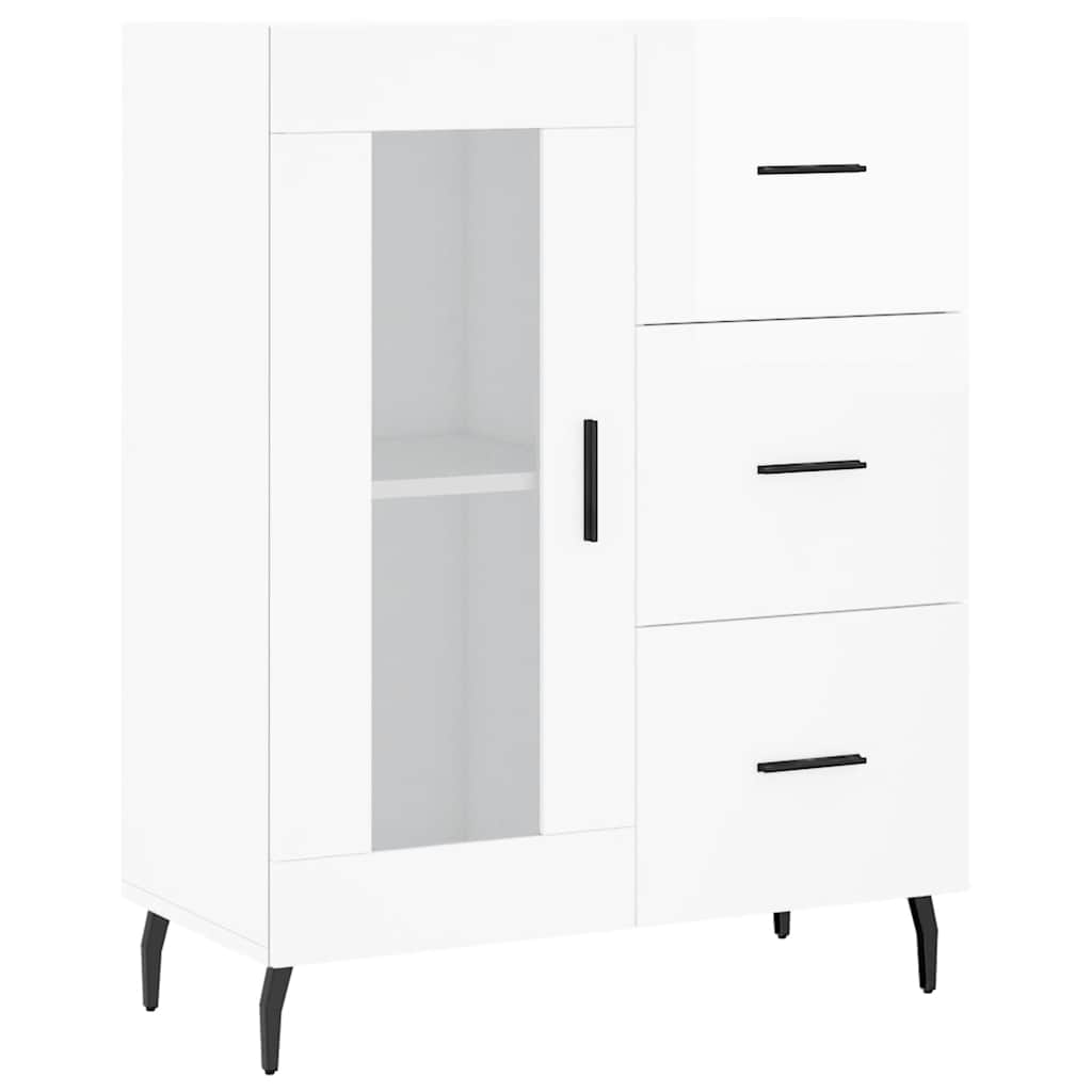 Vidaxl dressoir 69,5x34x90 cm bewerkt hout hoogglans wit