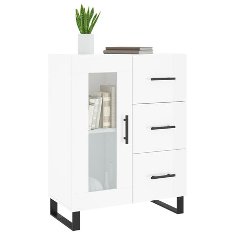 Vidaxl dressoir 69,5x34x90 cm bewerkt hout hoogglans wit