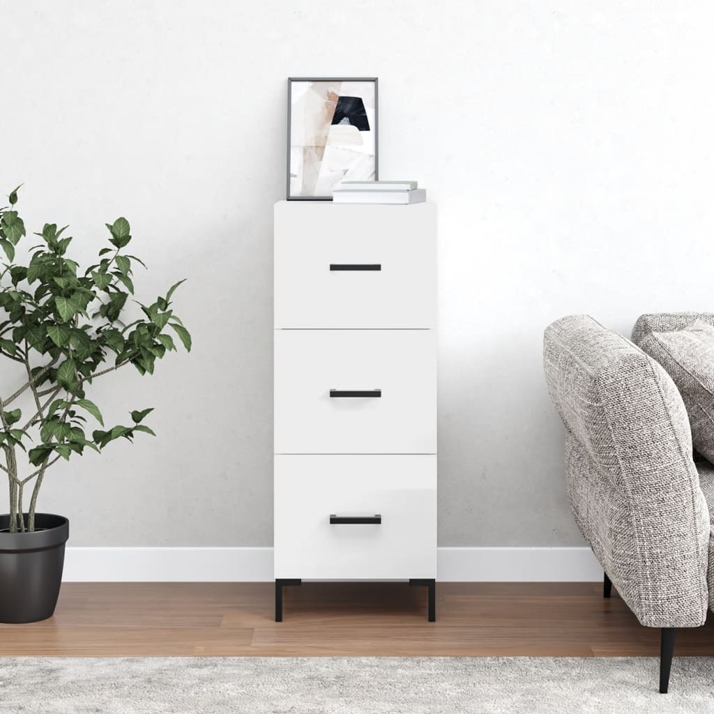 Vidaxl dressoir 34,5x34x90 cm bewerkt hout hoogglans wit