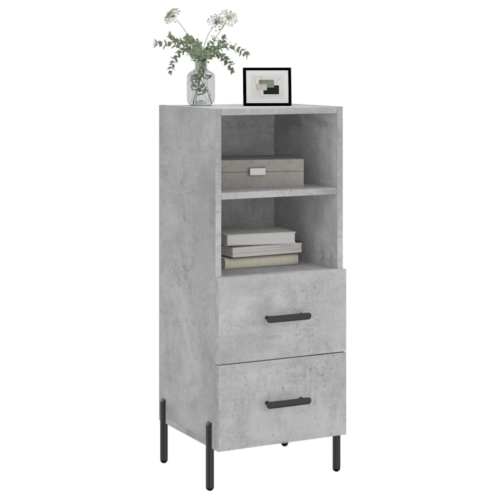 Vidaxl dressoir 34,5x34x90 cm bewerkt hout betongrijs
