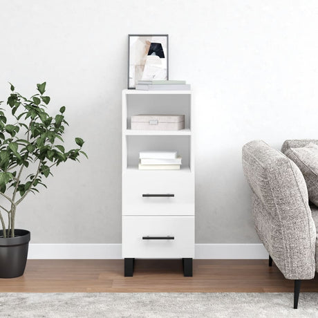 Vidaxl dressoir 34,5x34x90 cm bewerkt hout hoogglans wit
