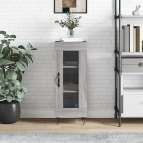 Vidaxl dressoir 34,5x34x90 cm bewerkt hout grijs sonoma eikenkleurig