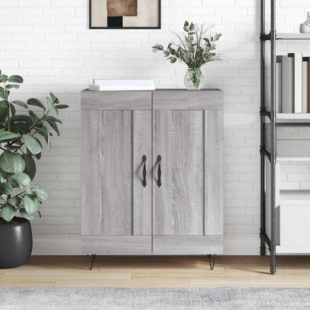 Vidaxl dressoir 69,5x34x90 cm bewerkt hout grijs sonoma eikenkleurig