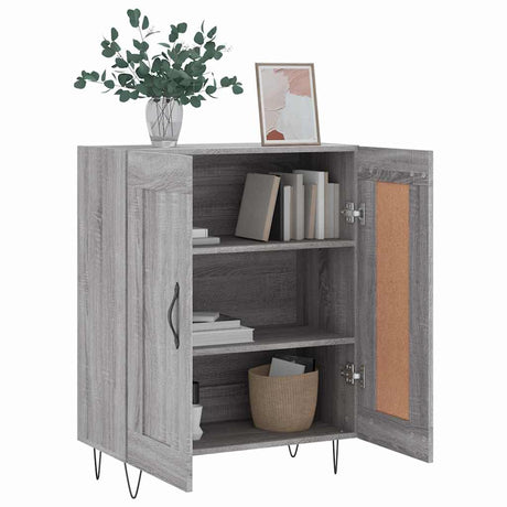 Vidaxl dressoir 69,5x34x90 cm bewerkt hout grijs sonoma eikenkleurig