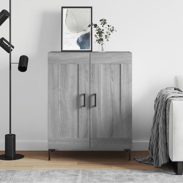 Vidaxl dressoir 69,5x34x90 cm bewerkt hout grijs sonoma eikenkleurig