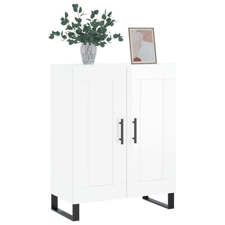 Vidaxl dressoir 69,5x34x90 cm bewerkt hout hoogglans wit