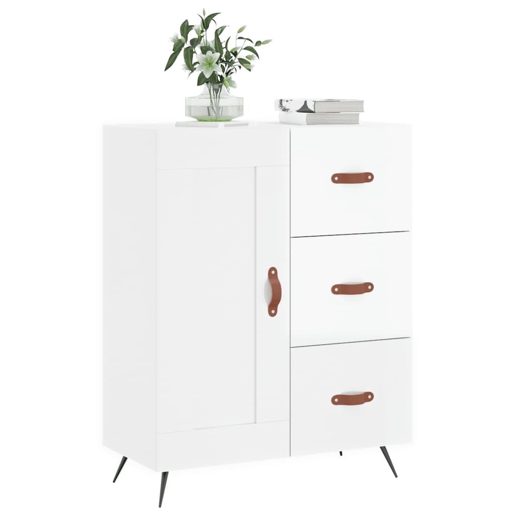 Vidaxl dressoir 69,5x34x90 cm bewerkt hout hoogglans wit