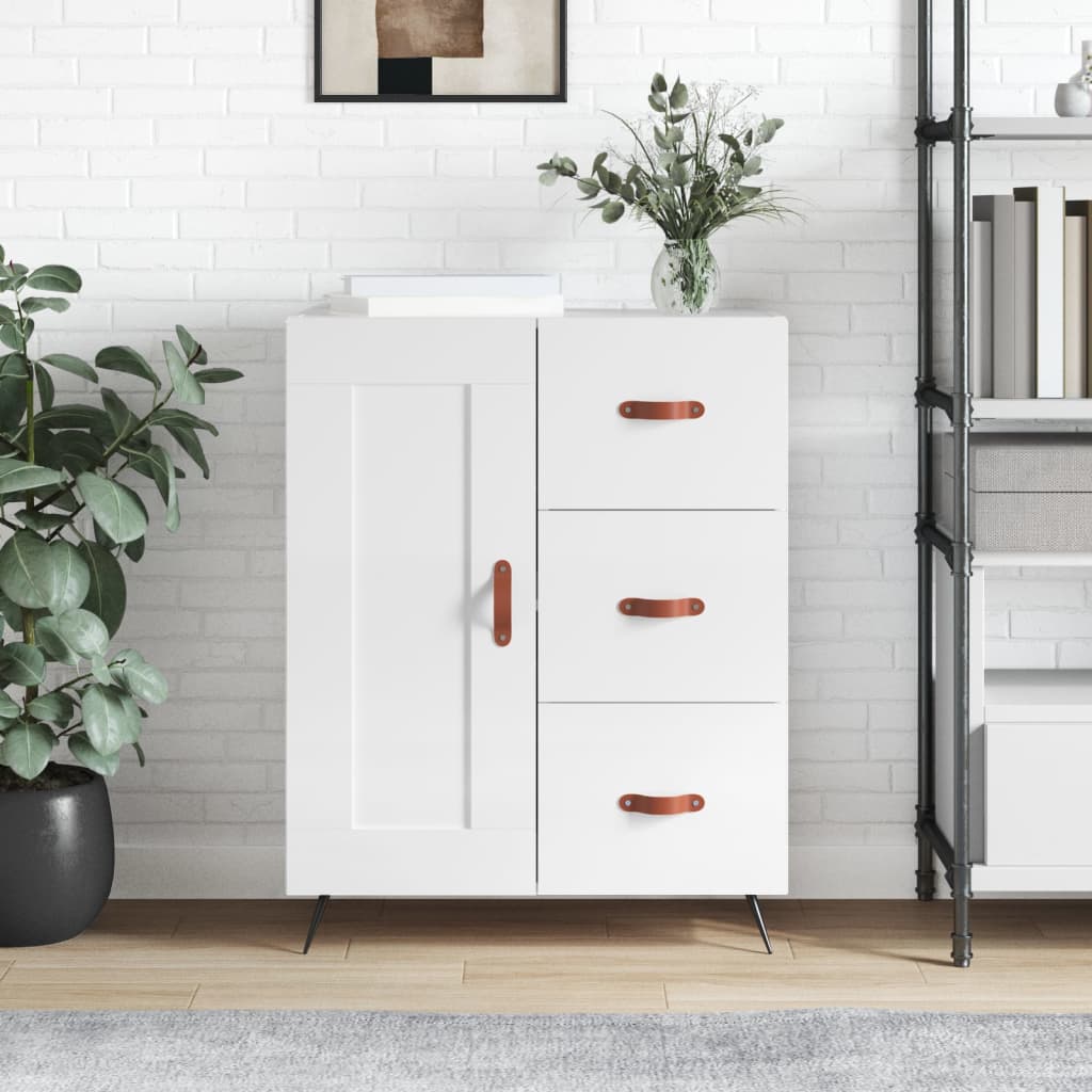 Vidaxl dressoir 69,5x34x90 cm bewerkt hout hoogglans wit