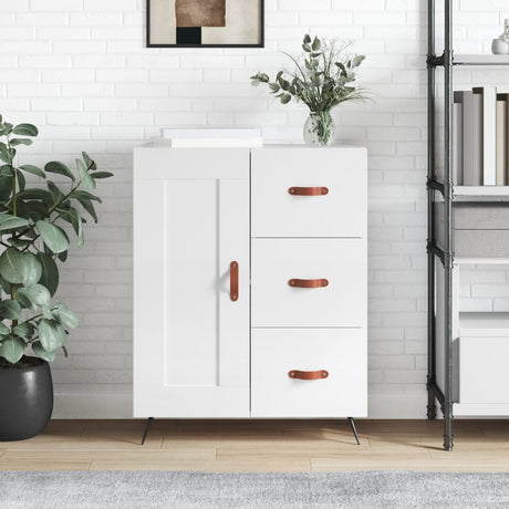 Vidaxl dressoir 69,5x34x90 cm bewerkt hout hoogglans wit
